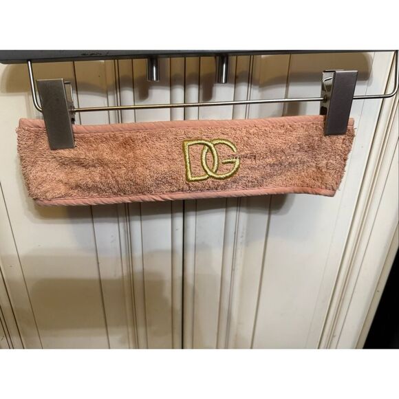Dolce & Gabbana Womens Embroidered Logo Skincare Terry Cloth Headband Pink OS - Picture 3 of 4